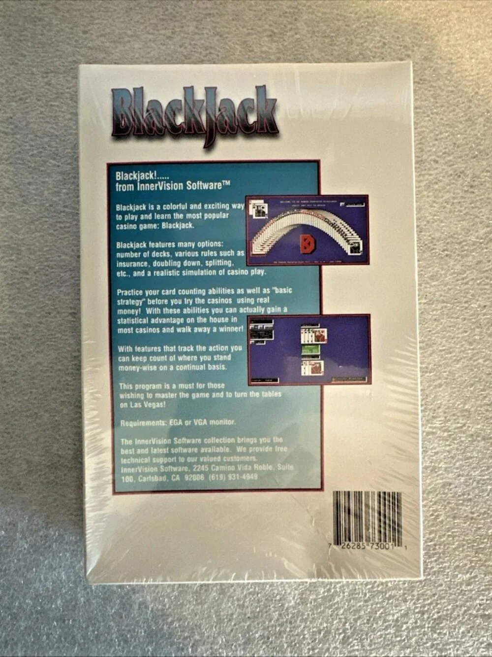 Blackjack Inner Vision Software Big Box PC Game 3.5